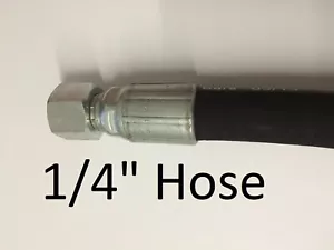 Hydraulic Hose Assembly 1/4" inch 2 Wire Hose BSP Fittings - PICK YOUR SIZE - - Picture 1 of 6