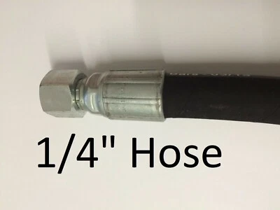 Hydraulic Hose Assembly 1/4" inch 2 Wire Hose BSP Fittings - PICK YOUR SIZE - - Image 1 of 4