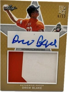 DREW BLAKE 2020 LEAF PERFECT GAME PATCH AUTOGRAPH # 6/12 OKLAHOMA STATE COWBOYS - Picture 1 of 3
