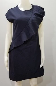 Vestido Banana Republic Mujer Azul Marino Volantes Talla 2 Cóctel Carrera Vaina Manga Gorra - Imagen 1 de 12