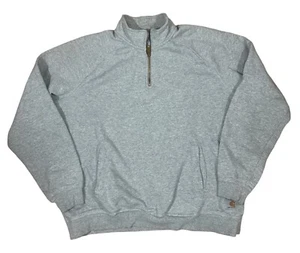 Carhartt Sweatshirt Mens XL Gray Pullover 1/4 Zip Midweight - Picture 1 of 7