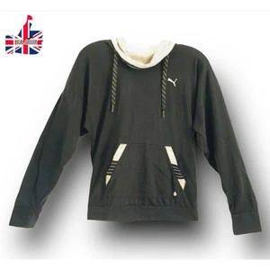 Women's Size 10 Black Hooded Sporty Ladies Casual Sweatshirt Hoodie Top BY PUMA - Picture 1 of 7