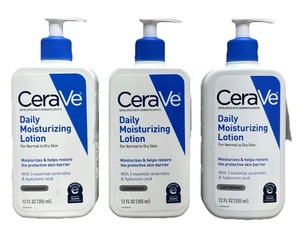 CeraVe Daily Moisturizing Face and Body Lotion Normal To Dry Skin 12 oz (3 Pack) - Picture 1 of 1