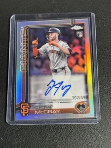 GRANT MCCRAY 2025 Topps Chrome #RA-GM AUTO REFRACTOR /499 Rookie RC Giants - Picture 1 of 2
