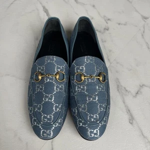 Gucci Damen Halbschuhe Horsebit GG Canvas Blau EU36/US6 Original aus Japan - Bild 1 von 8