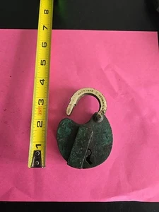 Antique Romer Company No. 7 Brass Padlock NO Key vintage Old Lock Newark NJ - Picture 1 of 6