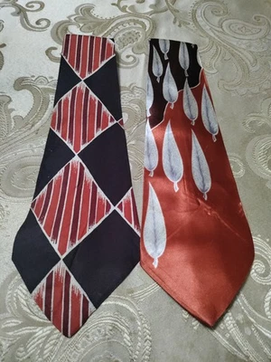 Vintage 1940s-1950s Rayon Swing Neckties - #678 - Image 1 of 4