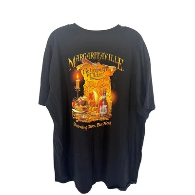 Camiseta Margaritaville Para Hombres 3XL Negra Plan de Retiro Calavera Vela Foto 1 de 4