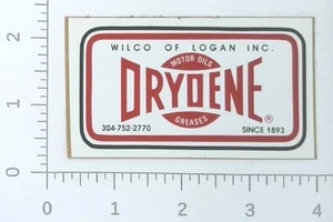 Calcomanía adhesiva publicitaria de aceite de motor Drydene Wilco of Logan West Virginia de colección - Imagen 1 de 1