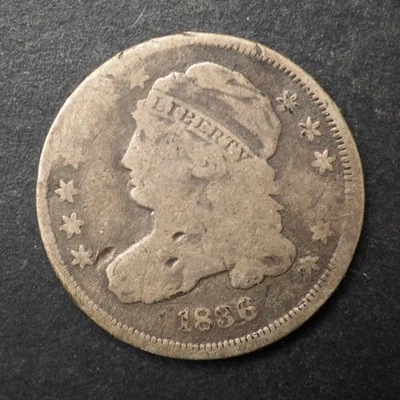 1836 CAPPED BUST SILVER DIME **NICE COIN!** FREE SHIPPING! M8709 - Image 1 of 2