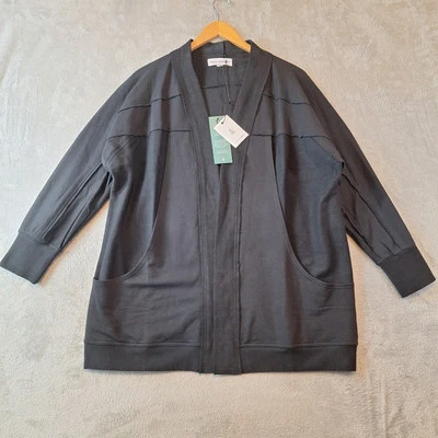 Cárdigan Buda de neón para mujer pequeño negro chaqueta sin esfuerzo costuras abiertas expuestas nuevo con etiquetas Foto 1 de 4