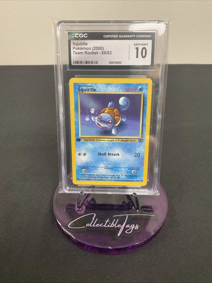 Squirtle 68/82 Team Rocket 1st Edition CGC 10 - Image 1 of 2