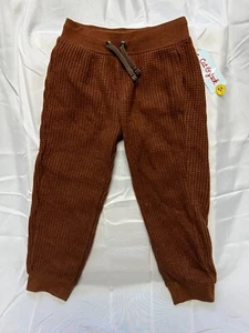 Cat & Jack Girls' Cozy Waffle Jogger Pants - Brown - Picture 1 of 2
