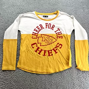 Women's Kansas City Chief's NFL Team Apparel Long Sleeve Tshirt Large Yellow Red - Imagen 1 de 9