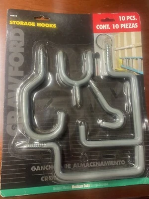 Ganchos de almacenamiento Crawford 10 piezas variedad de acero de alta calidad para garaje cobertizo taller Foto 1 de 3