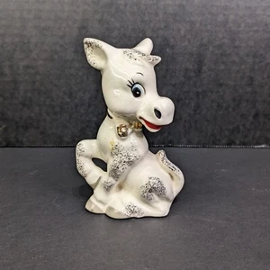 Anthropomorphic Donkey Horse Figurine Blue Eyes Gold Trim Vintage Japan Cracked - Picture 1 of 19