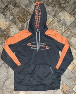 Boombah Youth L Explosion Fleece Hoodie Sweatshirt Gray Orange Fleece Pocket - Picture 1 of 7