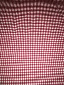 Pottery Barn Kids Gingham Twin Flat Sheet Red & White Checked Checkered Cottage