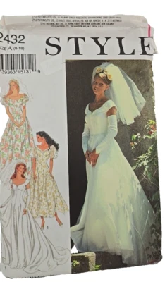STYLE 2432 Wedding Gown Bridesmaid Prom Dress Pattern Princess Costume UNCUT - Image 1 of 4