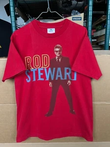 Vintage Rod Stewart Concert Tour T-Shirt Size Medium 2001 Annoyances Red - Picture 1 of 8