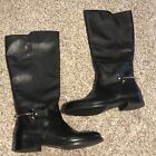Napoleoni Womens Ankle Horsebit Black Leather Tall Boots 38 / 8