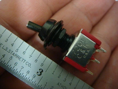 C&K DPDT BLACK Mini-Flat Handle TOGGLE Switches - New and Unused