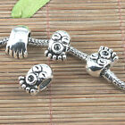 8pcs tibetan silver color pattern loose bead with big hole EF0972