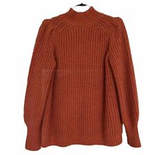Boden Cardinal Orange Ribbed High Neck Sweater Size 4