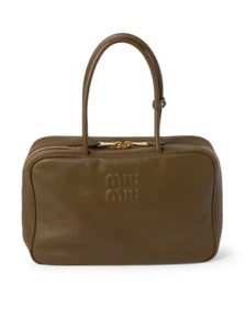 MIU MIU Beau Large $3850 Tundra Leather Top Handle New And Authentic - Picture 1 of 4
