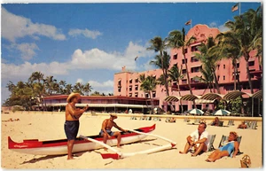 Royal Hawaiian Hotel Waikiki, Hawaii Beach 1961 Honolulu postal vintage - Imagen 1 de 2