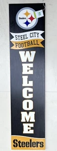 Pittsburgh Steelers Leaner Fan Sign Wood Sign 47” By Evergreen NFL “Steel City” - Picture 1 of 4