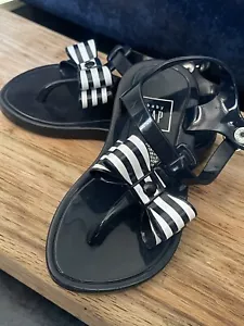 BABY GAP TODDLER NAVY & WHITE JELLY BOW SANDALS Size 5 - Picture 1 of 11