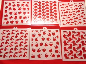 New YUEAON 30 Sheet Set Animal Cookie Stencils Baking Cakes Cupcake Decorating - Picture 1 of 5