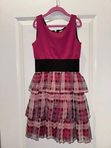 New Zoe Ltd Dress Pink Kids Girls Youth Size 12 Layered Skirt Sleeveless Zipper - Picture 1 of 4