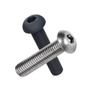 Knopfkopfschrauben M2-M4 A2 (304) Edelstahl - natürliches SS oder schwarzes Oxid - Bild 1 von 5