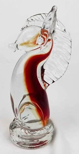 Murano hand blown horse mystical figurine - Italy Italian - red & clear color - Picture 1 of 7