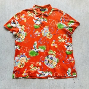 Ralph Lauren Polo Shirt Men Size Xl Hawaiian All Over Print Knit - Picture 1 of 5