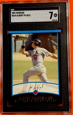2001 Bowman Albert Pujols No264 дебютант RC SGC 7 почти как новый *по центру без царапин чехол* - Изображение 1 из 4
