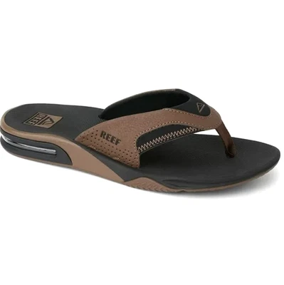 Sandálias tanga flip-flop abridor de garrafa masculina Reef Fanning EUA 12 férias na praia - Imagem 1 de 4