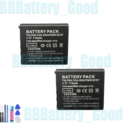 2x Battery for Panasonic CGA-S004 Lumix DMC-FX2 Lumix DMC-FX7 710mah - Image 1 of 4