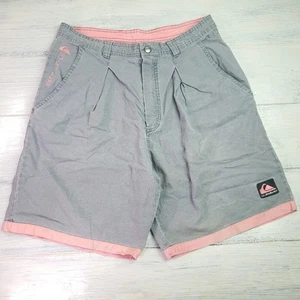 Pantalones Cortos De Colección Quicksilver Para Hombre Talla 29 Gris Rosa Estilo Surf - Imagen 1 de 9