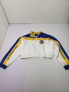 NBA Golden State Warriors Womens Forever 21 Cropped Zip Up Warmup Jacket Size Lg - Picture 1 of 10