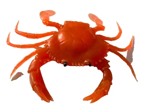 Realistic Crab Figure Orange Plastic Toy For Kids & Collectors - Picture 1 of 4