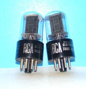 6SN7GTB RCA 1960s radio audio amplifier vacuum tubes 2 valves tested 6SN7GT - Picture 1 of 3