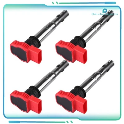 4 Ignition Coils For Audi Q7 2007-2010 R8 2008-2012 2014 2015 S5 2008-2012 4.2L - Image 1 of 3