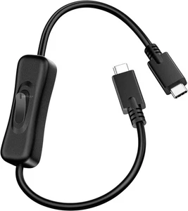USB C to C On Off Switch Cable 10Gbps 1ft, Video/Data/PD Fast Charging 20V 3A - Picture 1 of 7