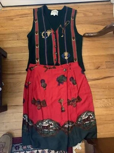 Vintage Susan Bristol Reitsport Print Weste & Rock - Bild 1 von 10