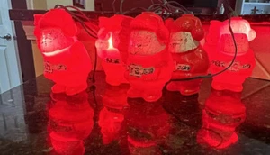RARE- Vintage String Santa Christmas Lights Set Santa Claus Blow Mold. - Picture 1 of 6
