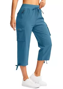 Women's Cargo Capris Pants with 6 Pockets Lightweight Quick Dry Travel Hiking... - Picture 1 of 6
