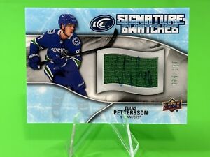 💥2018-19 UD Ice Signature Swatches #SW-EP Elias Pettersson Auto RC 005/150!!💥